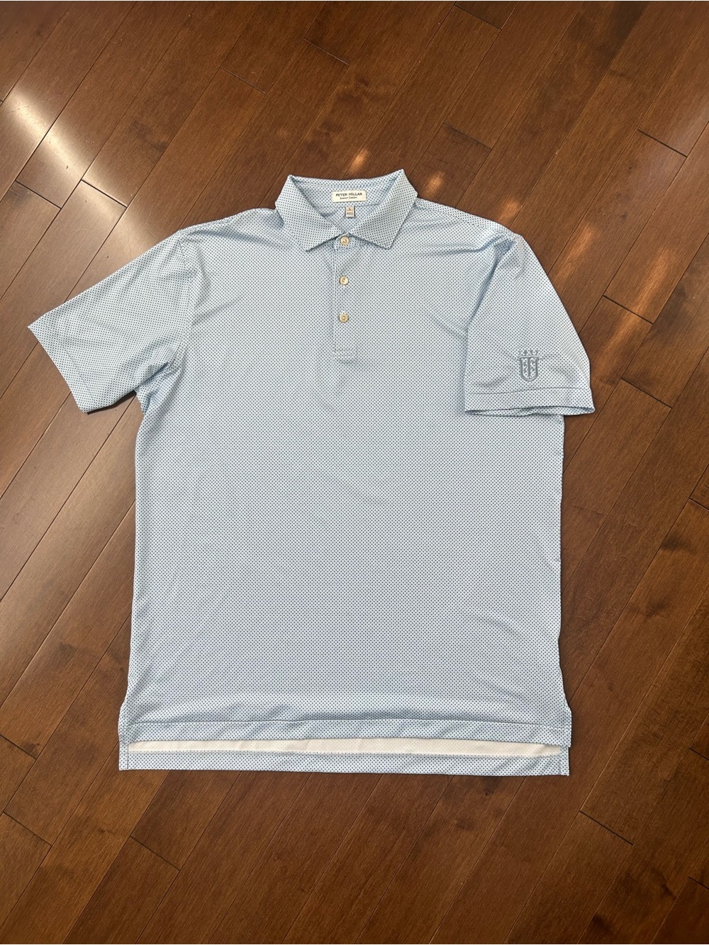Peter Millar Summer Comfort Golf Polo Blue Print Men’s L